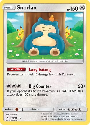 Snorlax - SM - Unbroken Bonds #158