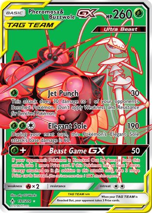 Pheromosa & Buzzwole GX (191) (Full Art) - SM - Unbroken Bonds #191