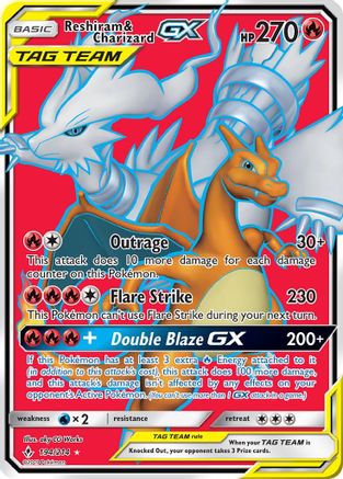 Reshiram & Charizard GX (Full Art) - SM - Unbroken Bonds #194