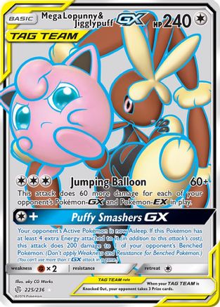 Mega Lopunny & Jigglypuff GX (Full Art) - SM - Cosmic Eclipse #225
