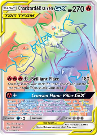 Charizard & Braixen GX (Secret) - SM - Cosmic Eclipse #251