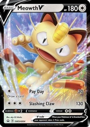 Meowth V - SWSH004 - SWSH: Sword & Shield Promo Cards #SWSH004