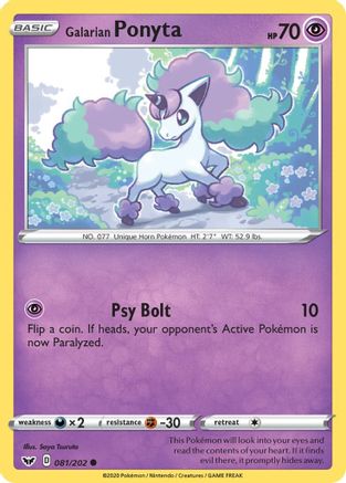 Galarian Ponyta - SWSH01: Sword & Shield Base Set #081