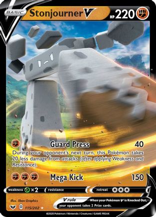Stonjourner V - SWSH01: Sword & Shield Base Set #115