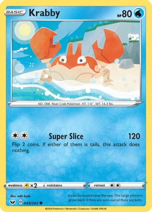 Krabby (043) - SWSH01: Sword & Shield Base Set #043