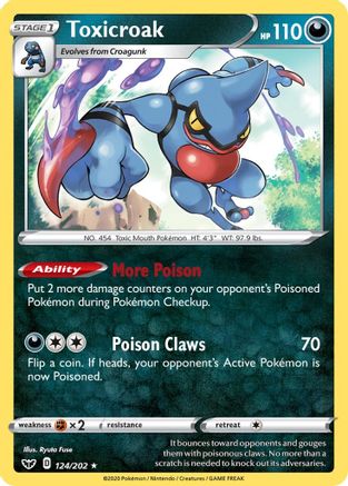 Toxicroak - SWSH01: Sword & Shield Base Set #124