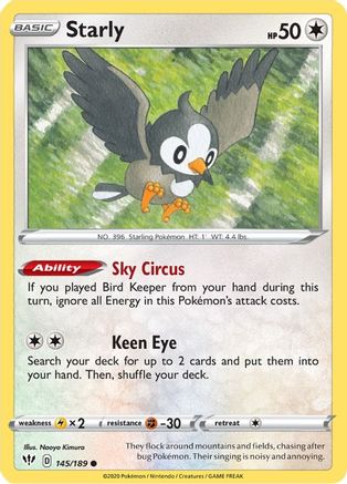 Starly - SWSH03: Darkness Ablaze #145