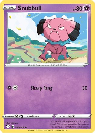 Snubbull - SWSH03: Darkness Ablaze #070