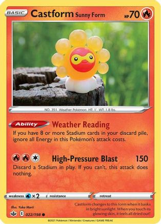 Castform Sunny Form - SWSH06: Chilling Reign #022