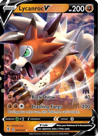 Lycanroc V - SWSH07: Evolving Skies #091