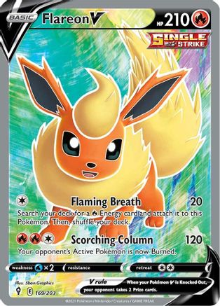Flareon V (Full Art) - SWSH07: Evolving Skies #169