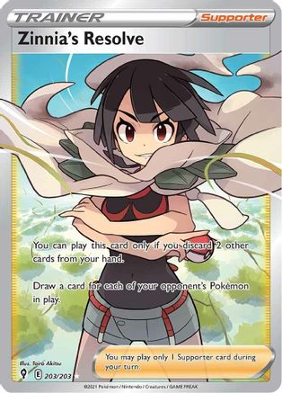 Zinnia's Resolve (Full Art) - SWSH07: Evolving Skies #203