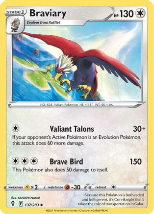 Braviary - SWSH07: Evolving Skies #137