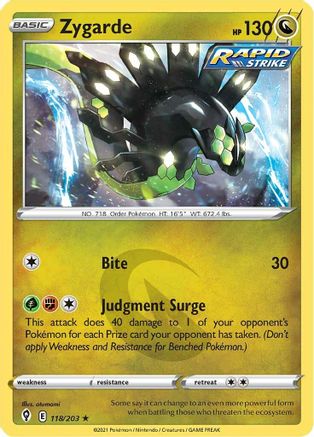Zygarde - SWSH07: Evolving Skies #118