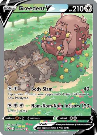 Greedent V (Alternate Full Art) - SWSH08: Fusion Strike #257
