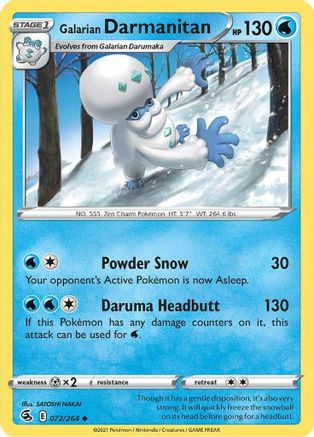 Galarian Darmanitan - SWSH08: Fusion Strike #072