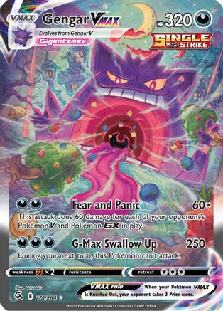 Gengar VMAX (Alternate Art Secret) - SWSH08: Fusion Strike #271