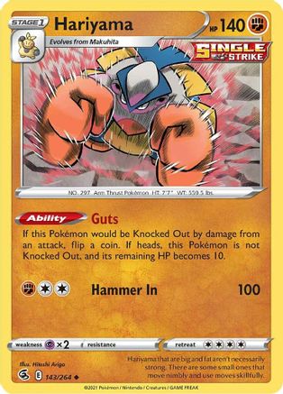 Hariyama - SWSH08: Fusion Strike #143