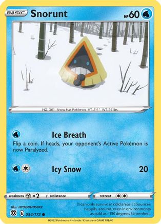 Snorunt - SWSH09: Brilliant Stars #034