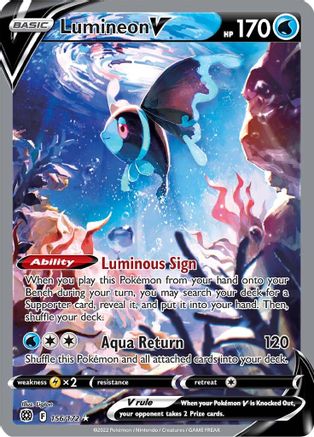 Lumineon V (Alternate Full Art) - SWSH09: Brilliant Stars #156