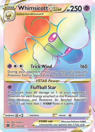 Whimsicott VSTAR (Secret) - SWSH09: Brilliant Stars #175