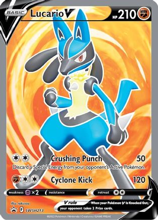 Lucario V - SWSH213 - SWSH: Sword & Shield Promo Cards #SWSH213