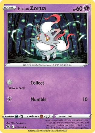 Hisuian Zorua - SWSH11: Lost Origin #075