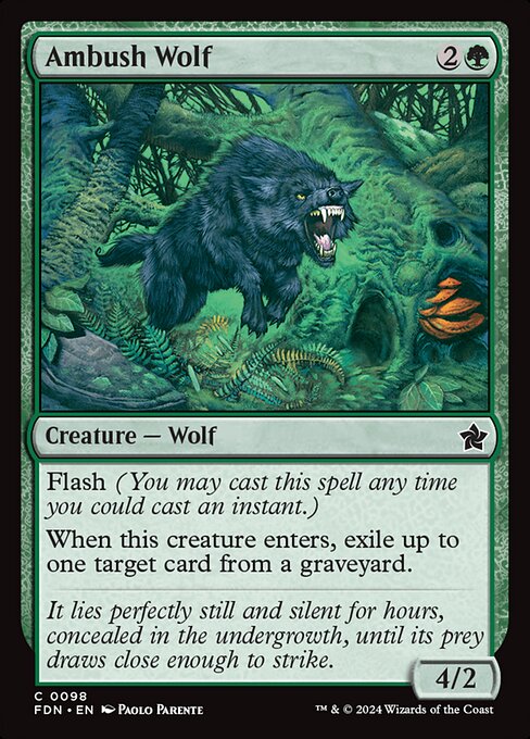 *Foil Ambush Wolf — FDN — 98