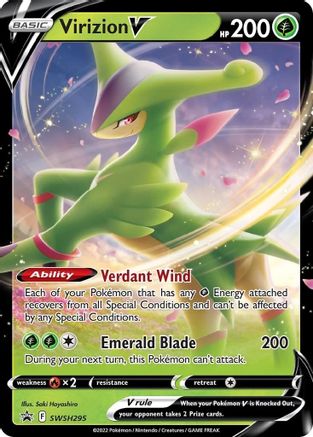 Virizion V - SWSH295 - SWSH: Sword & Shield Promo Cards #SWSH295