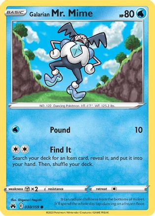 Galarian Mr. Mime - SWSH: Crown Zenith #030