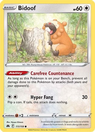 Bidoof - SWSH: Crown Zenith #111