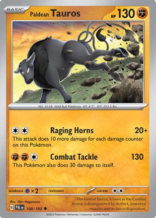 Paldean Tauros - 108/193 - SV02: Paldea Evolved #108
