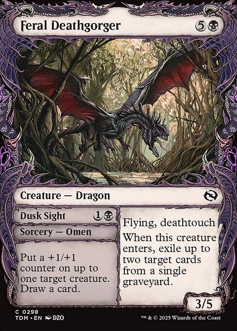*Foil Feral Deathgorger // Dusk Sight — TDM — 298