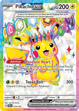 Pikachu ex - 219/191 - SV08: Surging Sparks #219