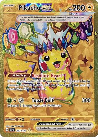 Pikachu ex - 247/191 - SV08: Surging Sparks #247