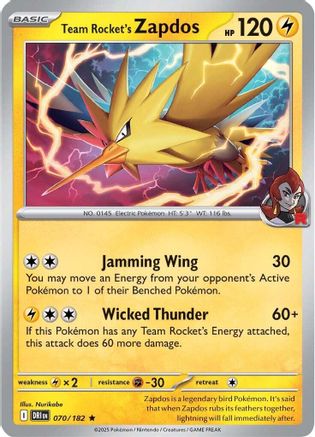Team Rocket's Zapdos - SV10: Destined Rivals #070