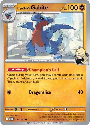 Cynthia's Gabite - SV10: Destined Rivals #103