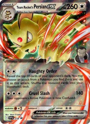 Team Rocket's Persian ex - 218 - SV: Scarlet & Violet Promo Cards #218