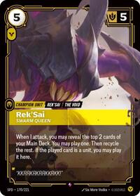 Rek'Sai - Swarm Queen - (SFD-170/221) - Near Mint (*Foil )