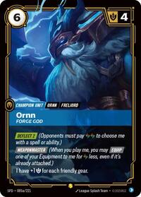 Ornn - Forge God (Alternate Art) - (SFD-085a/221) - Near Mint (*Foil )