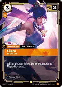 Fiora - Peerless (Alternate Art) - (SFD-110a/221) - Near Mint (*Foil )