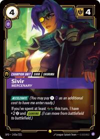 Sivir - Mercenary (Alternate Art) - (SFD-143a/221) - Near Mint (*Foil )