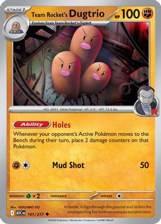 Team Rocket's Dugtrio - 101/217 - ME: Ascended Heroes #101