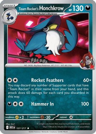 Team Rocket's Honchkrow - ME: Ascended Heroes #127