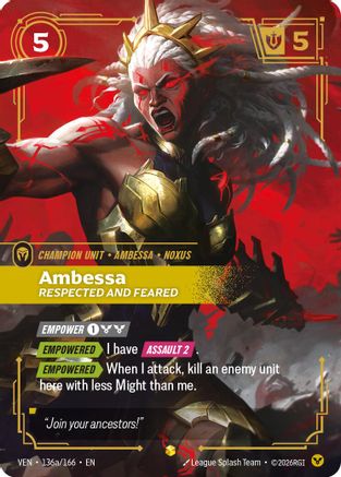 Ambessa, Respected and Feared (Alternate Art) - Vendetta #136a