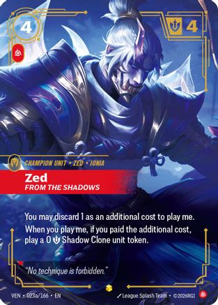 Zed, From the Shadows (Alternate Art) - Vendetta #023a