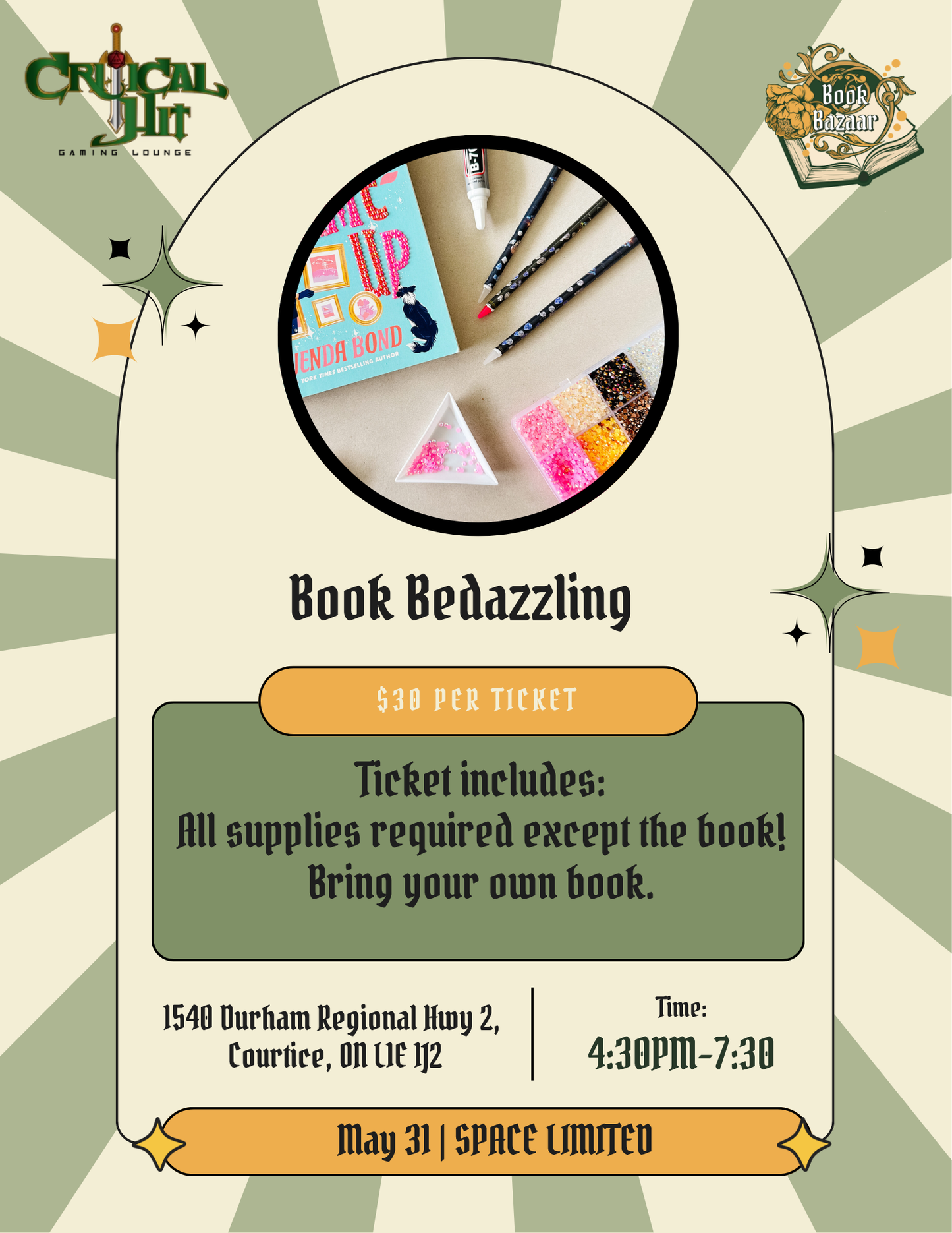 Bookish Craft Night -Book Bedazzling - May 31st