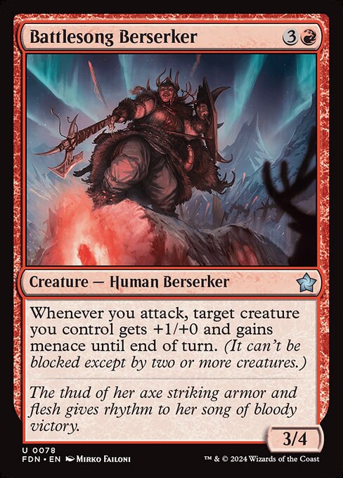 *Foil Battlesong Berserker — FDN — 78
