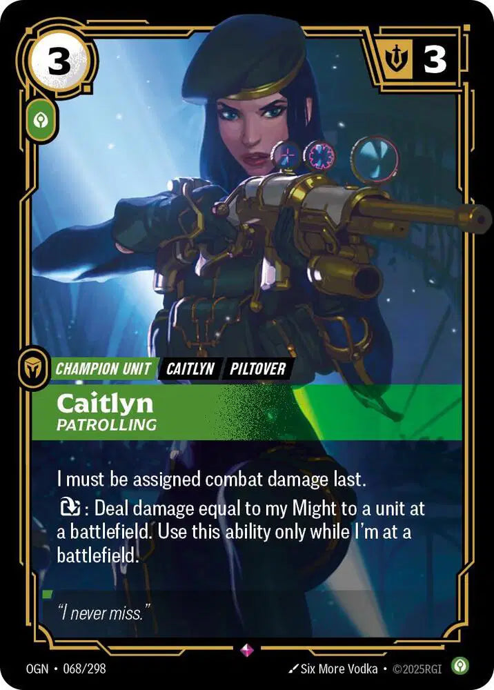 Caitlyn - Patrolling - Origins (OGN) - Rare - 068/298
