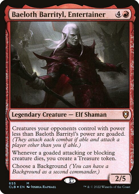 Baeloth Barrityl, Entertainer - clb Commander Legends: Battle for Baldur's Gate - #655